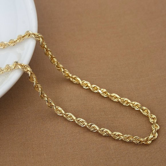 NEW! 10K Solid Gold Rope Chain, 22 inch Real 10K Yellow Gold, Stamped 10K - Picture 1 of 6